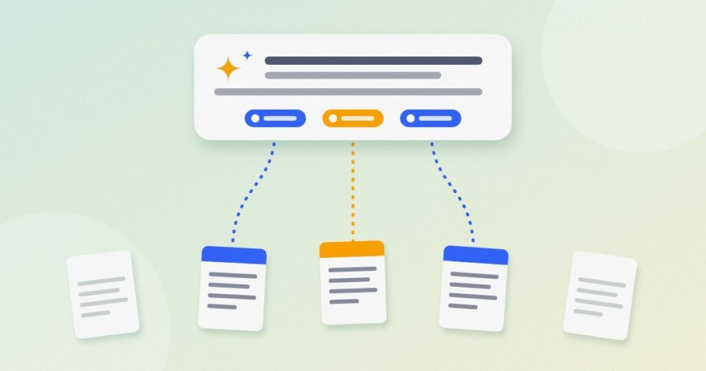 AI Overviews: תשובה אחת בראש העמוד שמחוברת לשלושה מקורות מתוך חמישה